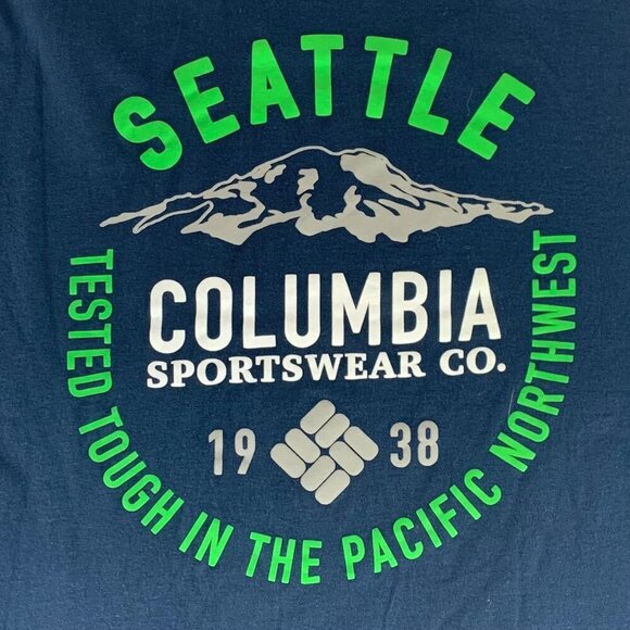 Columbia Sportswear Navy Blue Seattle Crewneck Shirt Mens Large - Picture 2 of 5